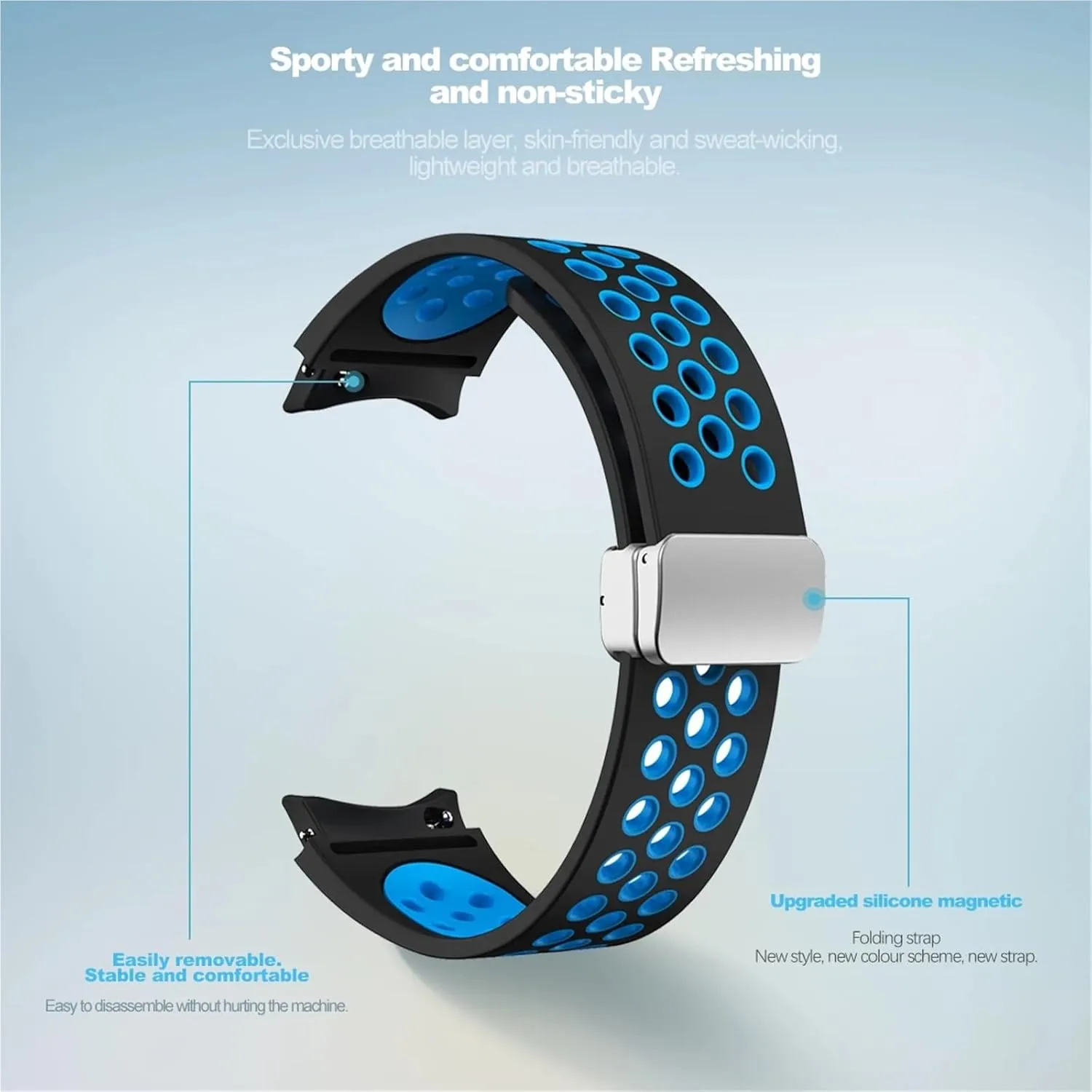 5 4 steppe residential hybrid novel 40mm 44mm Watchbands 20mm Silicone Strap for Samsung Galaxy Watch 6 Classic 43 47mm 5Pro 45mm Breathe No Gaps Buckle Watch 7 6 