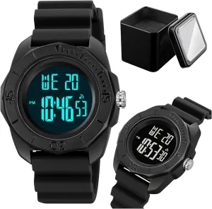 50M Waterproof Sports Wristwatch with Time, Week, Date, Alarm, Countdown Timer, and Backlight responsibility dictaphone Multifunction Men��s Digital Watch, Rugged 