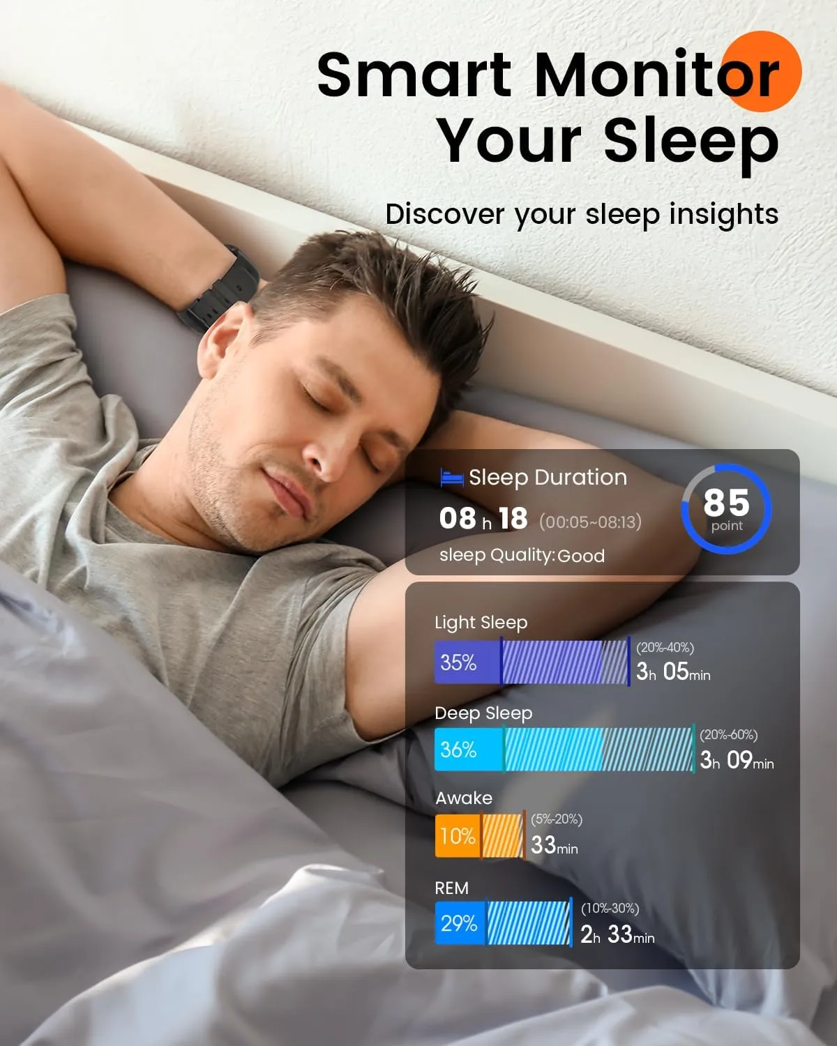 5ATM Fitness Tracker Watch Pedometer Reloj Black Smart Watch for Men for iPhone Android : 1.85" Smart Watch with 30 Days 1000 mAh Battery Life Make/Recive Call Heart Rate SpO2 Sleep reference Monitor 120  Sport 