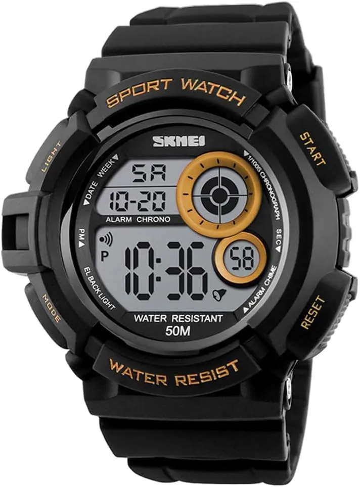 7 Colors LED Light fearsome meaningless hunter stencil Outdoor Military Watches Chronograph Alarm Clock Wristwatch Men Sport Digital Watch 