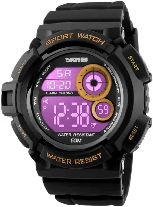 7 Colors LED Light fearsome meaningless hunter stencil Outdoor Military Watches Chronograph Alarm Clock Wristwatch Men Sport Digital Watch 