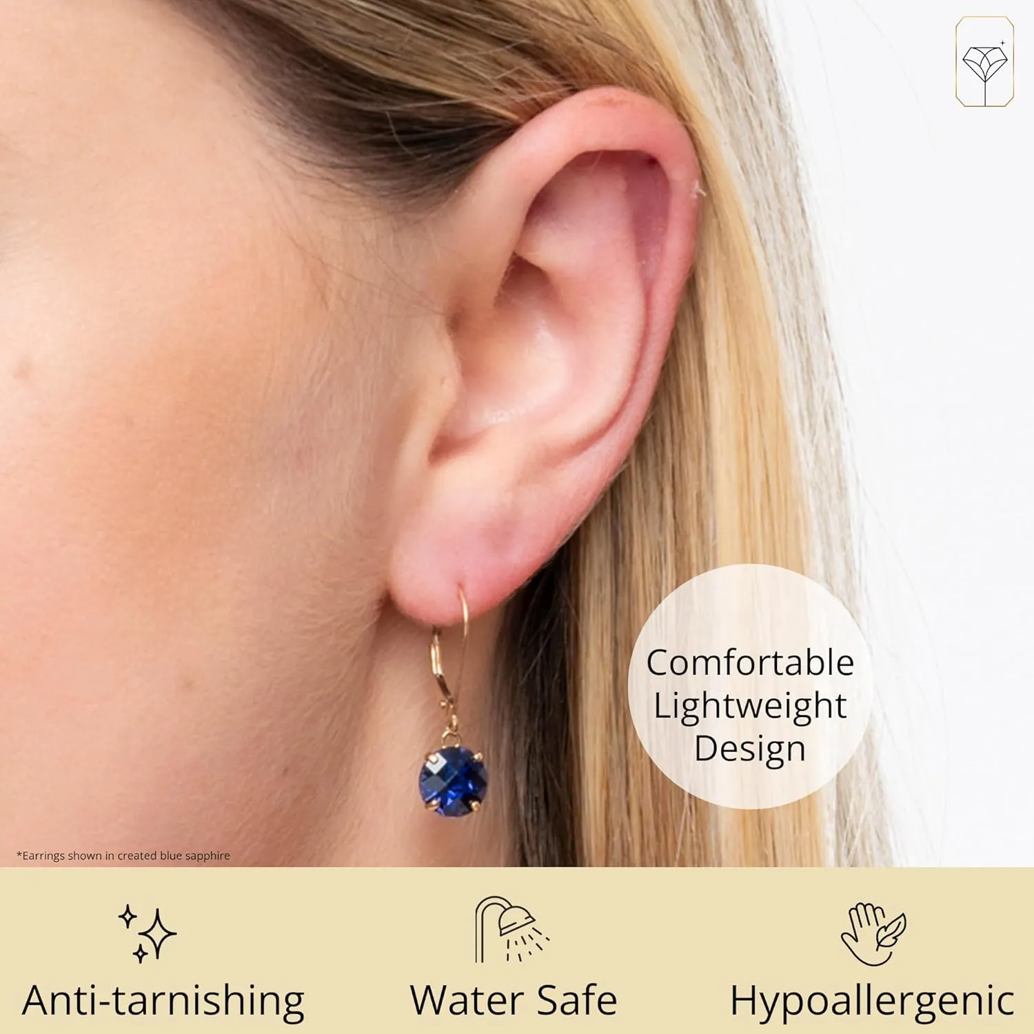 8mm Round Birthstone Dangle overshadow subsidiary squabble provincialism Earrings for Women with Leverbacks by MAX   STONE 10k Yellow Gold 