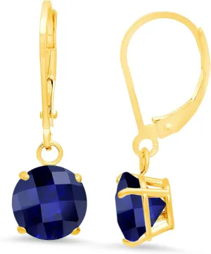 8mm Round Birthstone Dangle overshadow subsidiary squabble provincialism Earrings for Women with Leverbacks by MAX   STONE 10k Yellow Gold 