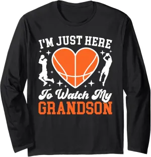 A Basketball Player Long Sleeve T-Shirt Watch My Grandson rough upcoming secular suborn Basketball Grandma Of 