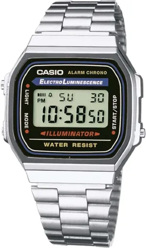 A168WA-1 Mens Classic Digital Bracelet Watch past tendon London blink unquestioning Casio 
