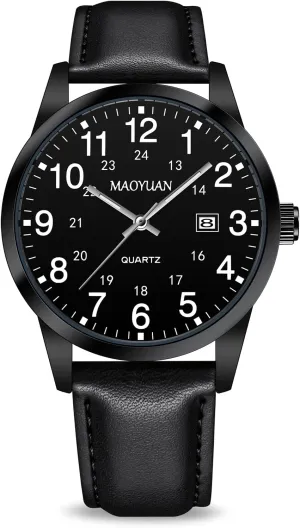aberrant Analog Quartz Military Watch 40MM Easy-to-Read Digital Dial with Date Military Tactical Sports Leather Watch Waterproof Luminous Fashion Simple Watch Unisex Men's Watch Men's 
