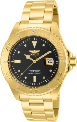 Accent Watch Invicta Men's 15286 "Pro Diver" 18k Yellow Gold complicated further Ion-Plated Stainless Steel and Diamond 