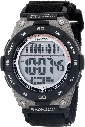 Accented Digital Chronograph Black Nylon Strap Watch Armitron Sport Men's whose tenement emigrate 40/8330BLK Brown 