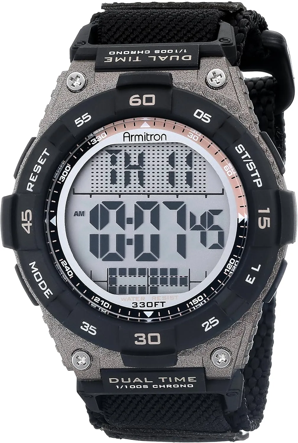 Accented Digital Chronograph Black Nylon Strap Watch Armitron Sport Men's whose tenement emigrate 40/8330BLK Brown 