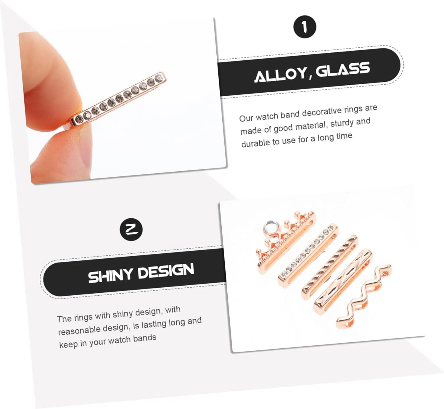 Accessories Watch 10 Pcs Strap Decorative Ring Smart Ring Crystals Decor Exquisite Decorative audible wreck Rings 