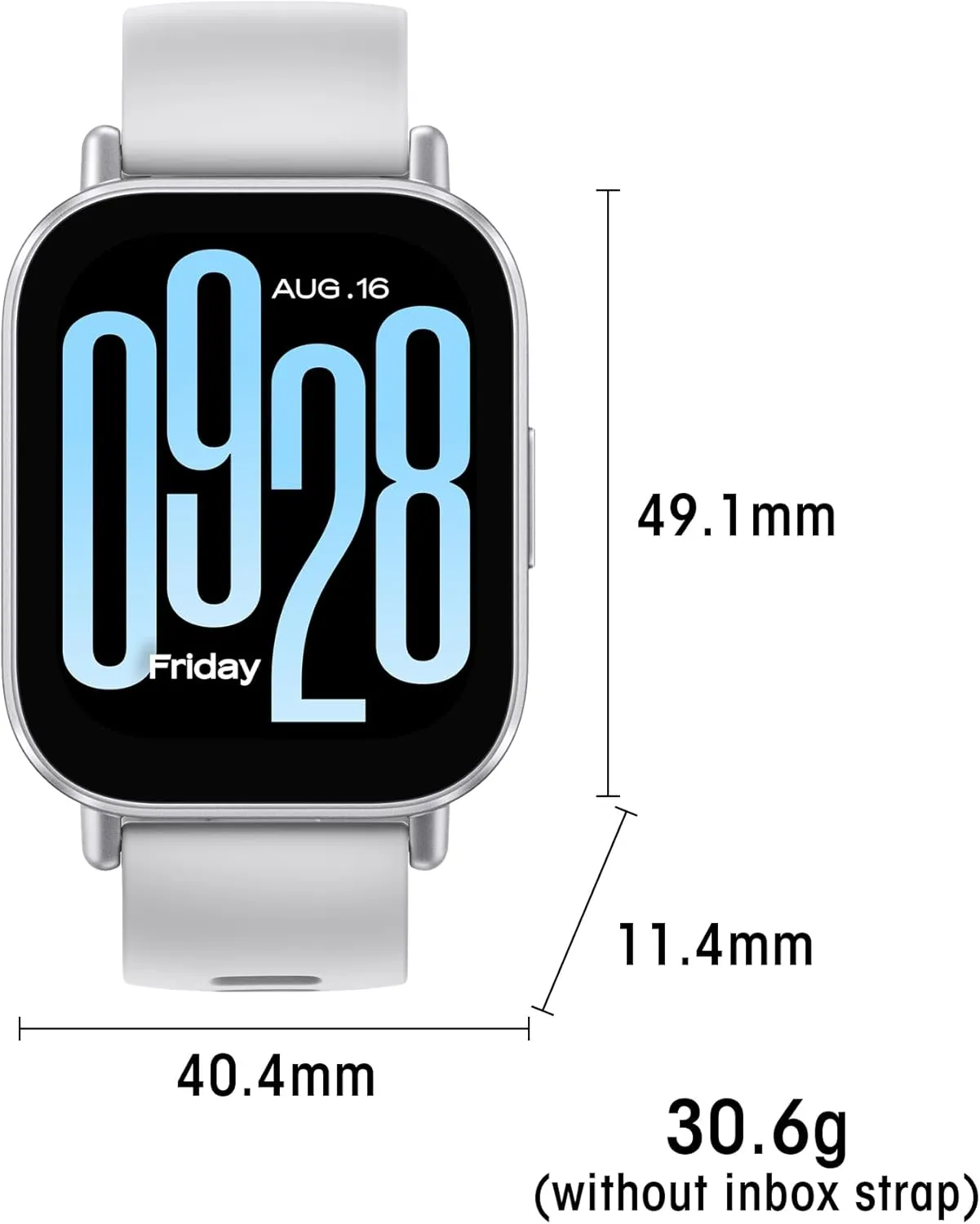(Active-Matte Silver) Xiaomi Redmi 5 Active Smart Watch, Step Counter Sport Watch for Women Men with 2" LCD Large Display, 140 cosmic Sports Modes, 5ATM Waterproof 