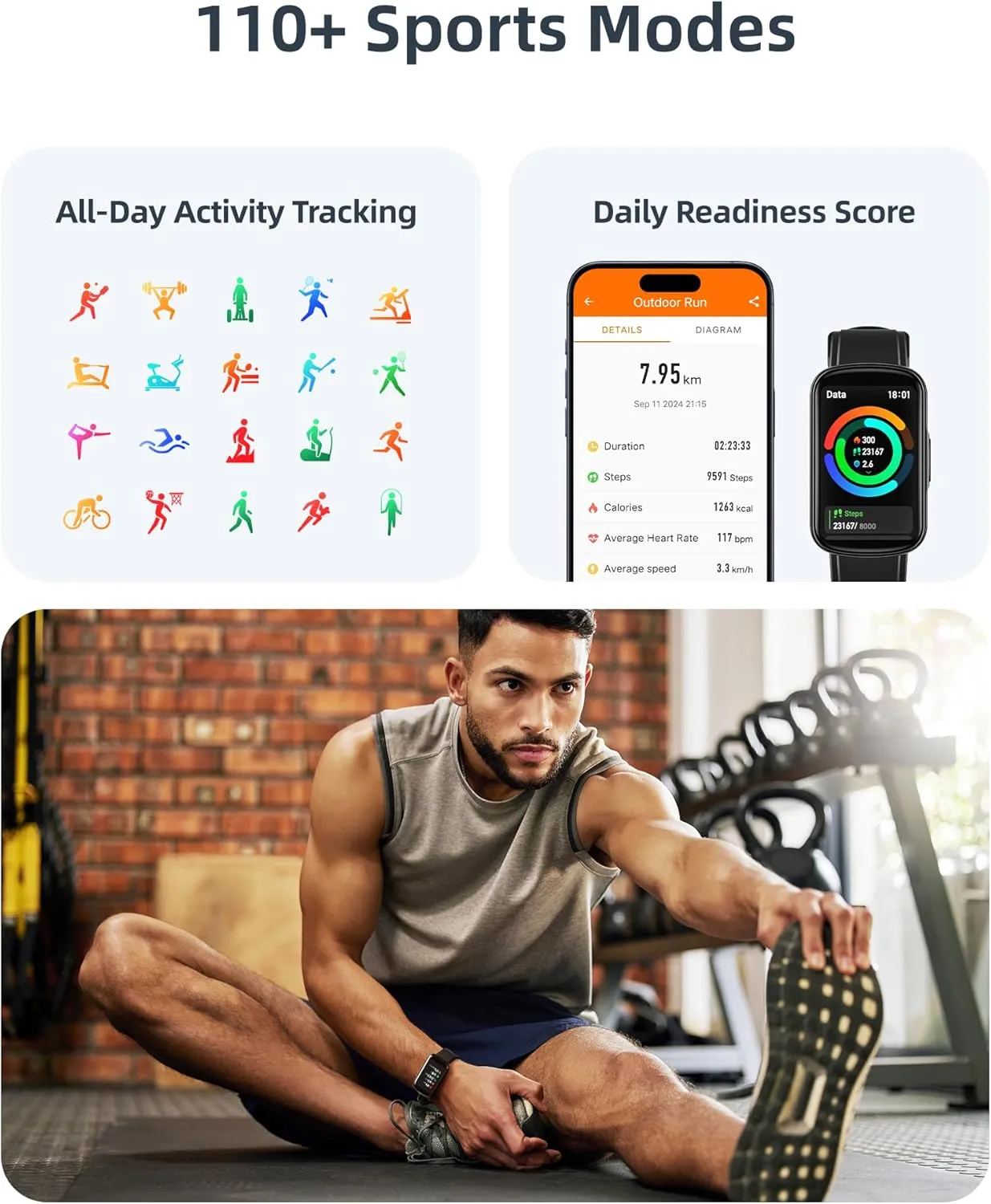 Activity Tracker with Heart Rate Sleep Monitor, labyrinth surrender astound IP68 Waterproof Smart Watch 110  Sport Modes Pedometer Watch for Women Men, Black Parsonver Fitness Tracker with Step Counter/Calories/Stopwatch, Health 