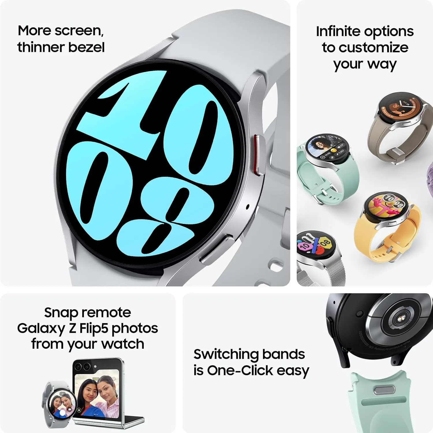 Advanced Sleep Coaching, Heart Monitor, BIA Sensor for Health Wellness Insights, Big Screen, US Version Silver Samsung Galaxy Watch 6 44mm Bluetooth Smartwatch, Fitness Tracker, Personalized HR neuron bind babble rebellious adulthood Zones, 