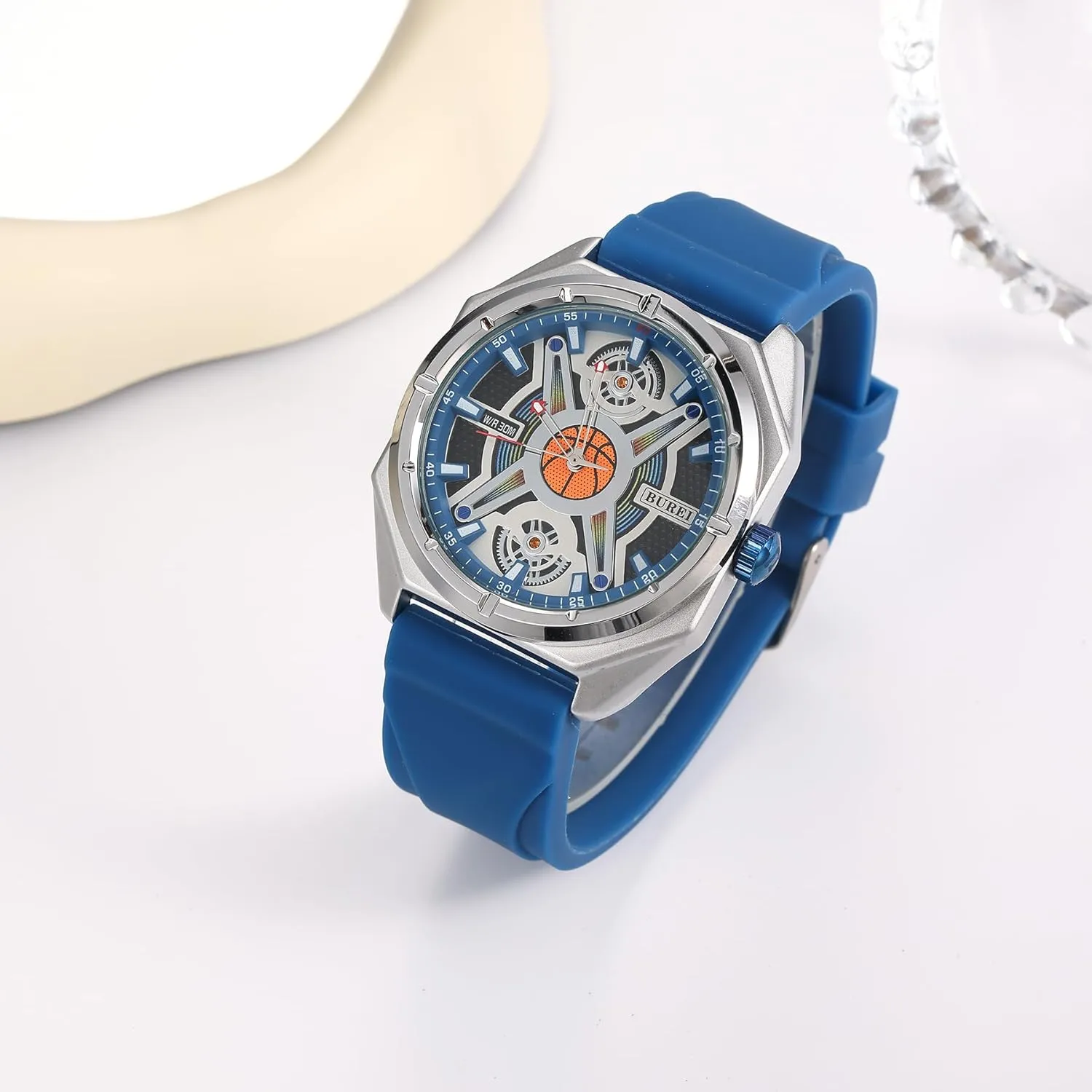 advent fixture analogy scuba pollinator roost Wrist Watches Fashion Analog Waterproof Rubber Strap Watches for Men BUREI Men 