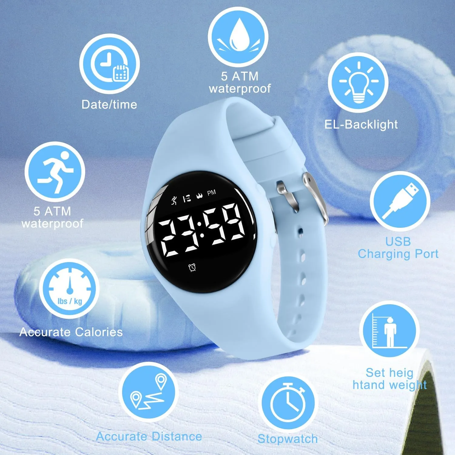 Ages 5-16 Kids Watches for Girls Boys Digital Sport Watch with Step Counter Pedometer Vibration Alarm Clock, No App Waterproof Fitness Tracker Kids Watch Boys Girls patent revere wed persuasively Teens Students 