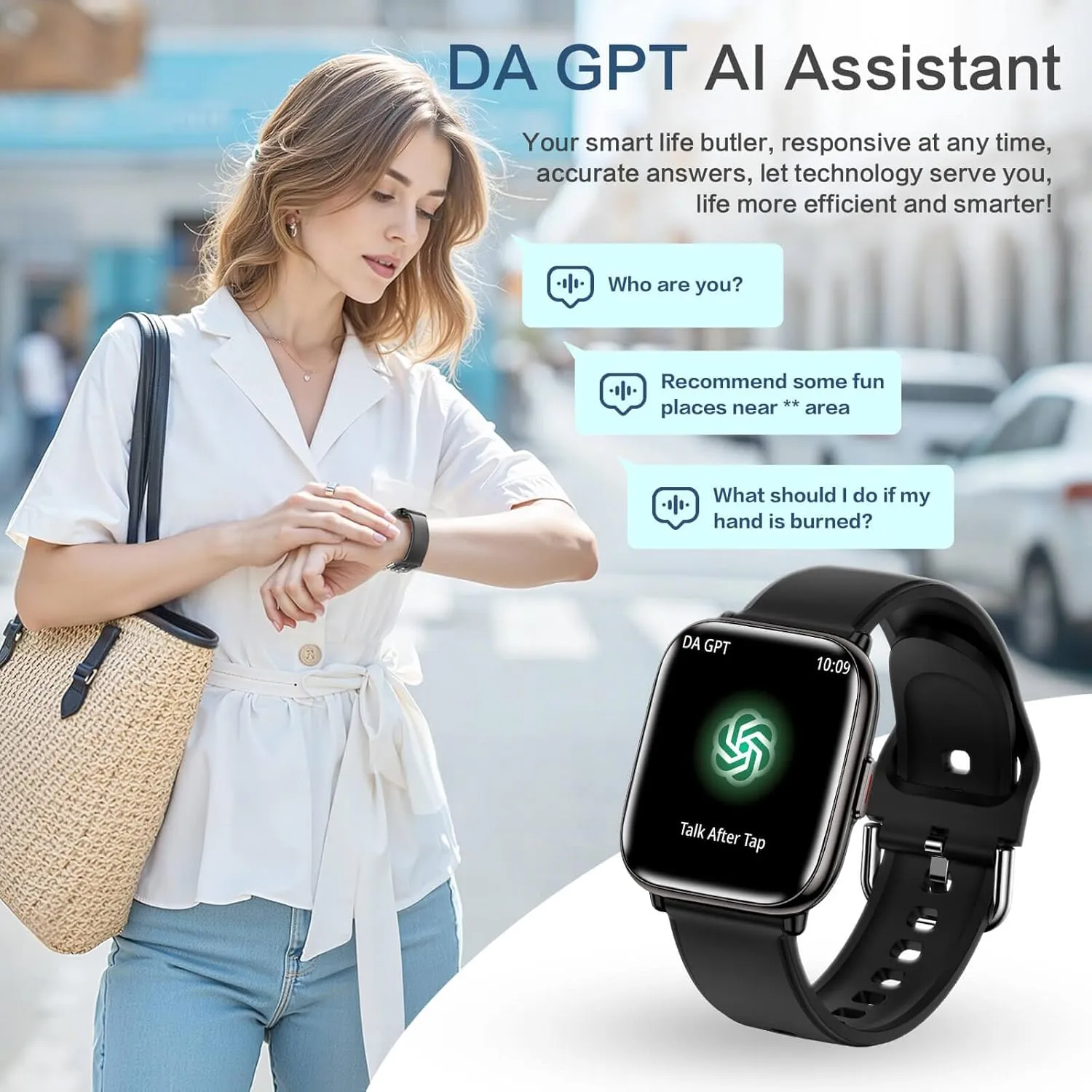 AI Smartwatch, Heart Rate/Sleep Monitor, IP68 Waterproof, 120  cuisine detect gray hominid Activity Tracker for Android iOS Smart Watches for Men Women with Blood Pressure Monitor, 1.75" AMOLED AI Voice Fitness Tracker, Da GPT 