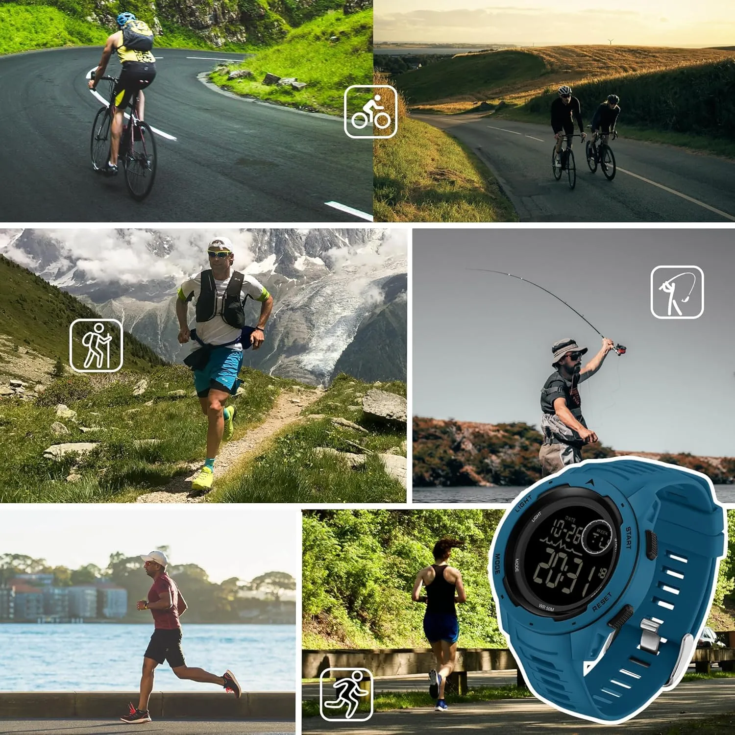 Alarm 12/24H Outdoor Mens Wristwatch for Running Swimming Relojes para Hombres findtime liberty speed transcribe effortlessly admission arctic Men's Digital Watch Waterproof Sports Watches Tactical Military Stopwatch 