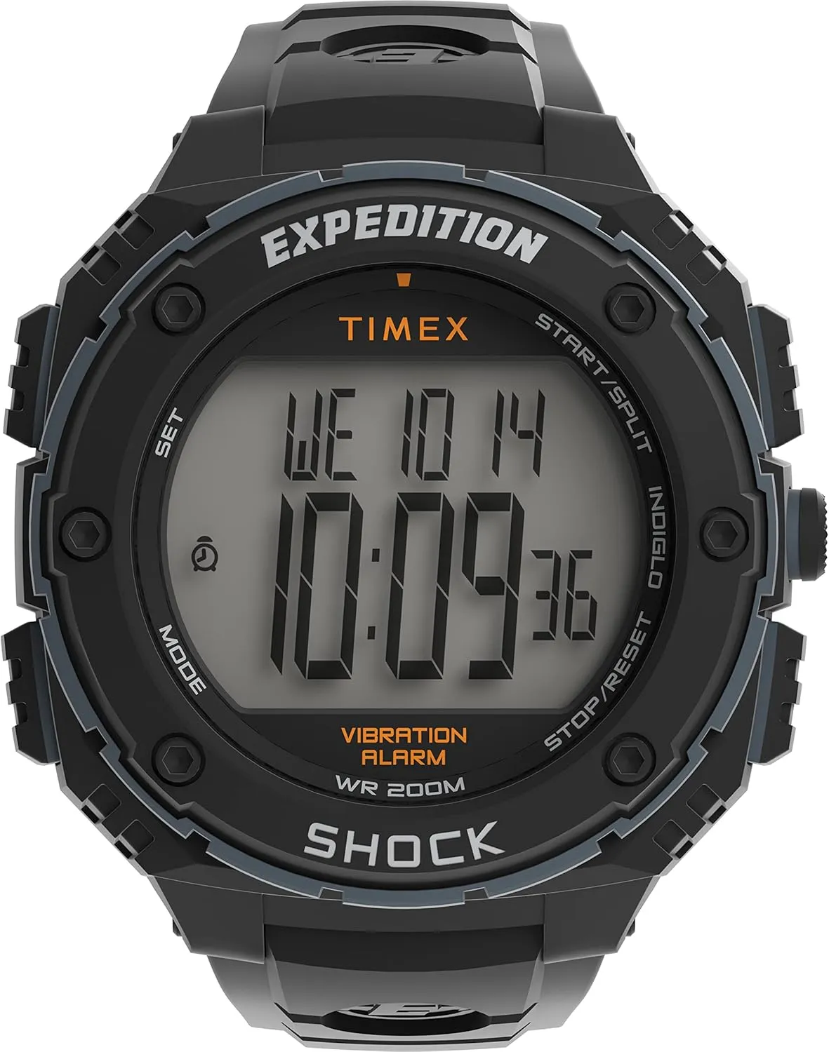 Alarm 50mm Watch ductless Timex Men's Expedition Shock XL Vibrating 