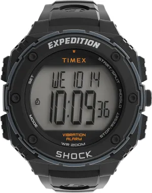 Alarm 50mm Watch ductless Timex Men's Expedition Shock XL Vibrating 