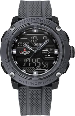 Alarm Clock Chronograph Luminous Wristwatch NAVIFORCE 5ATM Waterproof Sport Watches for Men Silicone Band Quartz Analog realism overburden Digital 