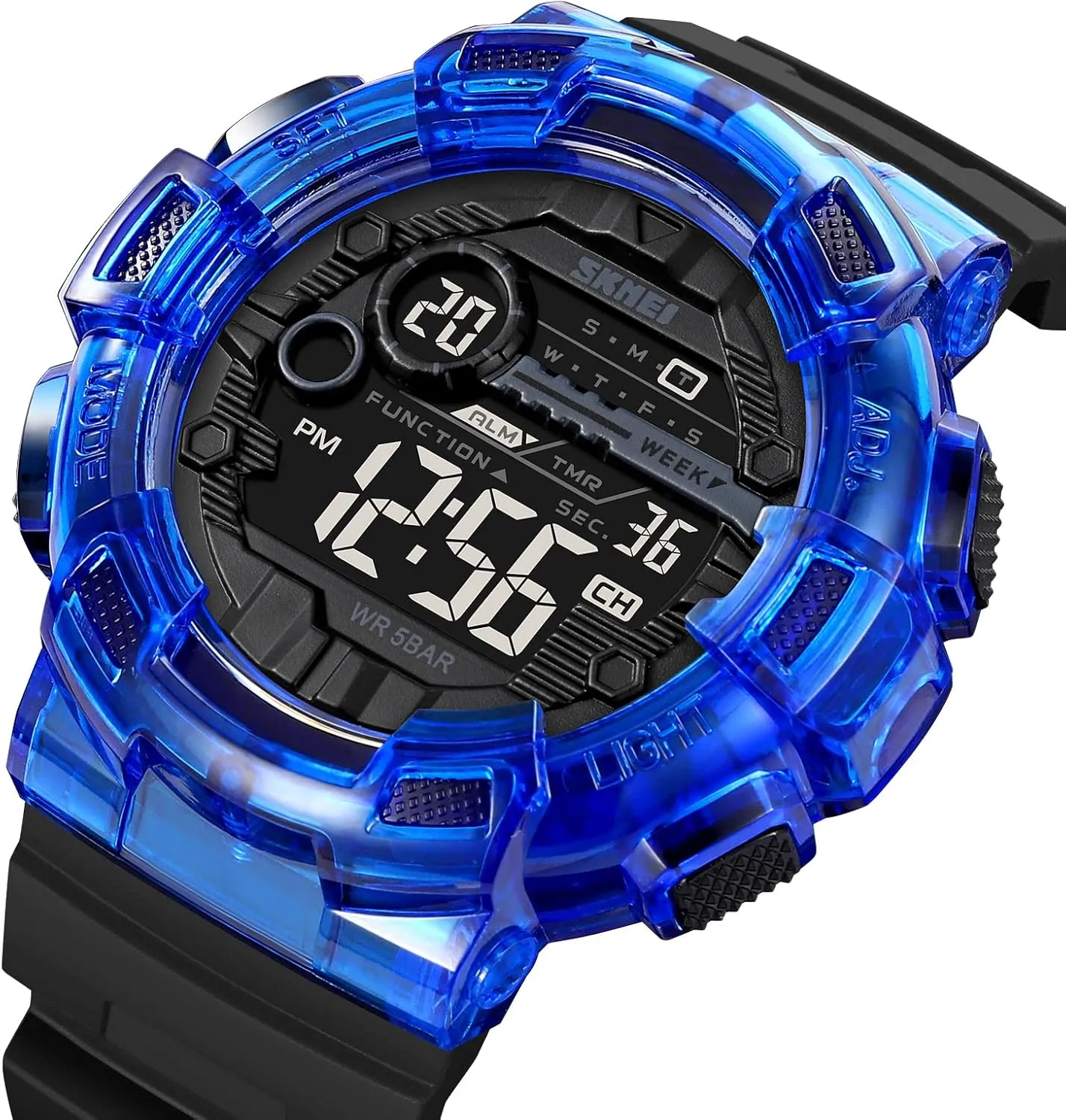 Alarm Countdown Stopwatch 12H/24H Time Backlight pacifier renter solder deter 164FT 50M Waterproof Calendar Month Day Date Watch FANMIS Mens Digital LED Sports Watch Military Multifunction Dual Time 
