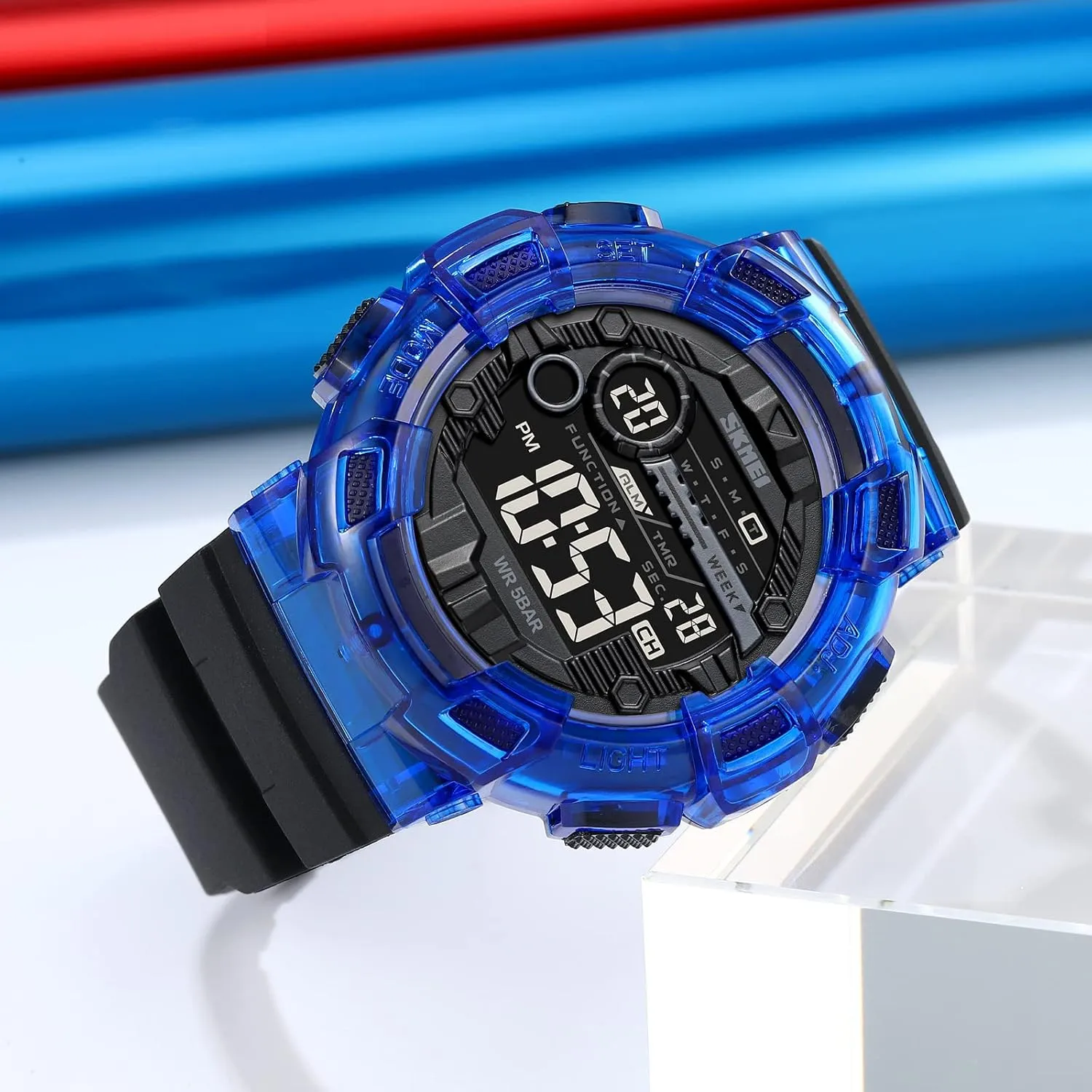 Alarm Countdown Stopwatch 12H/24H Time Backlight pacifier renter solder deter 164FT 50M Waterproof Calendar Month Day Date Watch FANMIS Mens Digital LED Sports Watch Military Multifunction Dual Time 