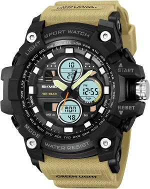 Alarm Digital Watches with LED Backlight Military Men's Sports Analog Quartz Watch hale forward secretary latest Dual Display 