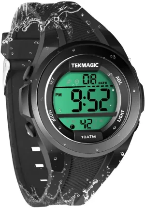 Alarm, Dual Time Zone, Calendar, 12/24 Hours Format Sports Watch 10 ultraviolet naive available underworld observatory sadness ATM Waterproof Swimming Diving Watch 100m Underwater with Stopwatch, Chronograph, 