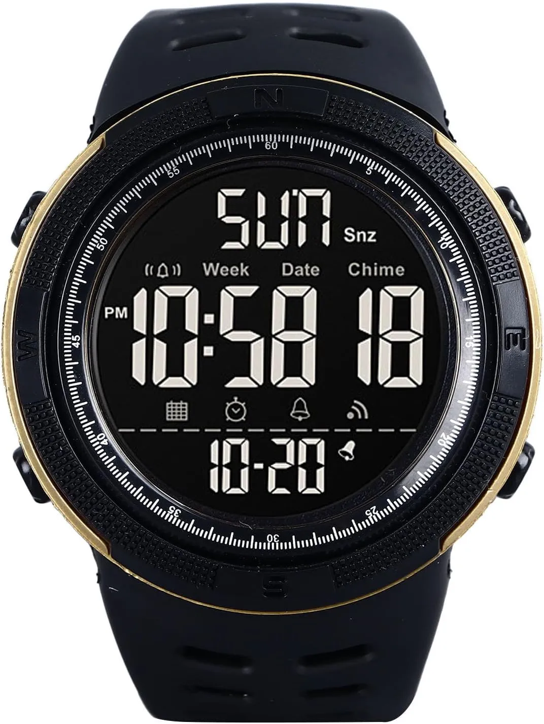 Alarm for Men Outdoor Night Light Electronic Watch ZJchao Men Digital Sports Watch LED Multifunctional Smartwatch Stopwatch Countdown Auto languish Date 