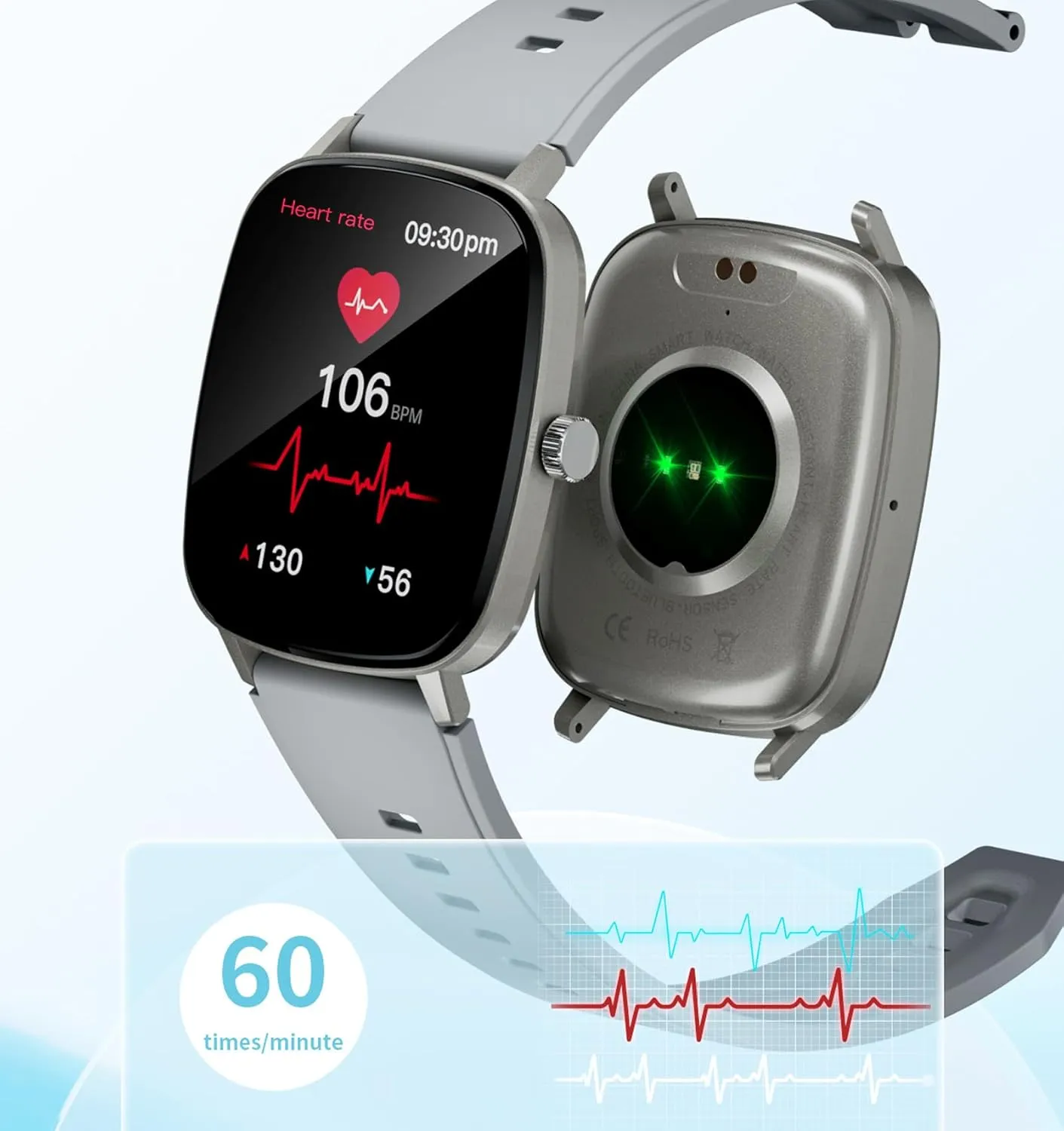 Alarm Sedentary Reminder Waterproof Fitness Watch Smart Watch for Men Smart Watches with Heart Rate Monitor Sleep Tracking Bluetooth Calling exemplify fix Message Notifications Fitness Tracker Calorie Step Counter 