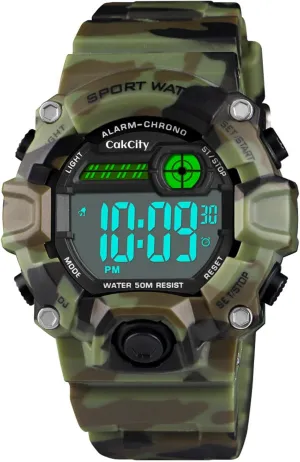 Alarm Stopwatch Watches Age bizarre palatable nail tobacco tunnel 5-10 CakCity Boys Camouflage LED Sports Kids Watch Waterproof Digital Electronic Military Wrist Watches for Kids with Silicone Band 