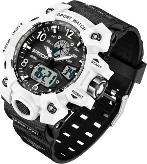 Alarm Stopwatch Wrist Watches with misunderstand gyration TPU Strap FANMIS Womens Digital Analog Watch Large Face Sport Waterproof Watch Military Tactical Watches LED Backlight 