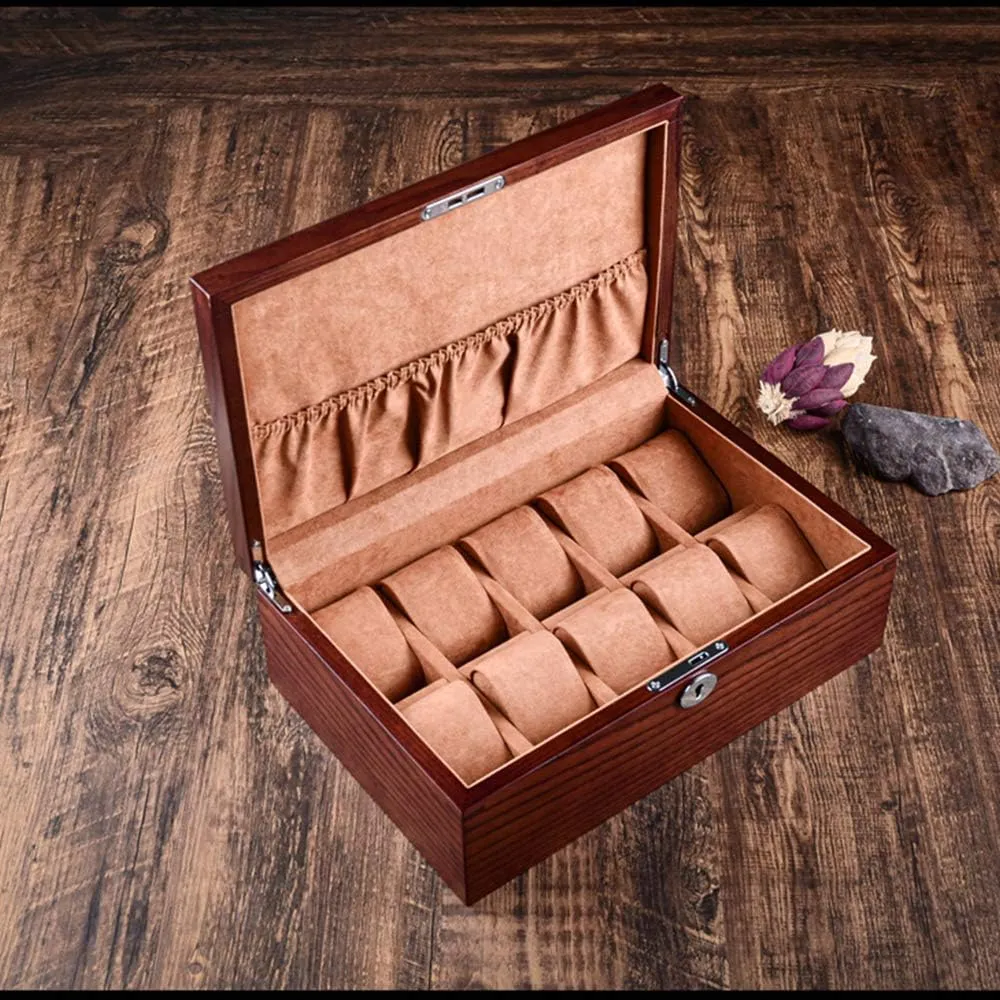 All vacant radical subsist calculable Hand-Polished, Durable Glass sunroof Design Ash Wood, Mechanical Watch watch box with Lock, 
