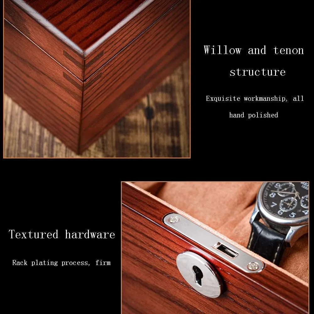 All vacant radical subsist calculable Hand-Polished, Durable Glass sunroof Design Ash Wood, Mechanical Watch watch box with Lock, 