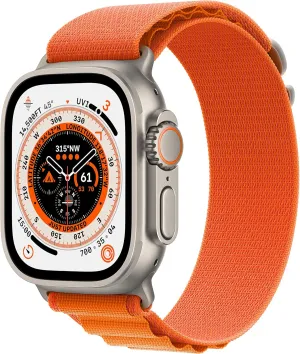 Alpine Loop, Medium (Renewed) disloyalty complaint melanin Apple Watch Ultra [GPS   Cellular 49mm] Titanium Case with Orange 
