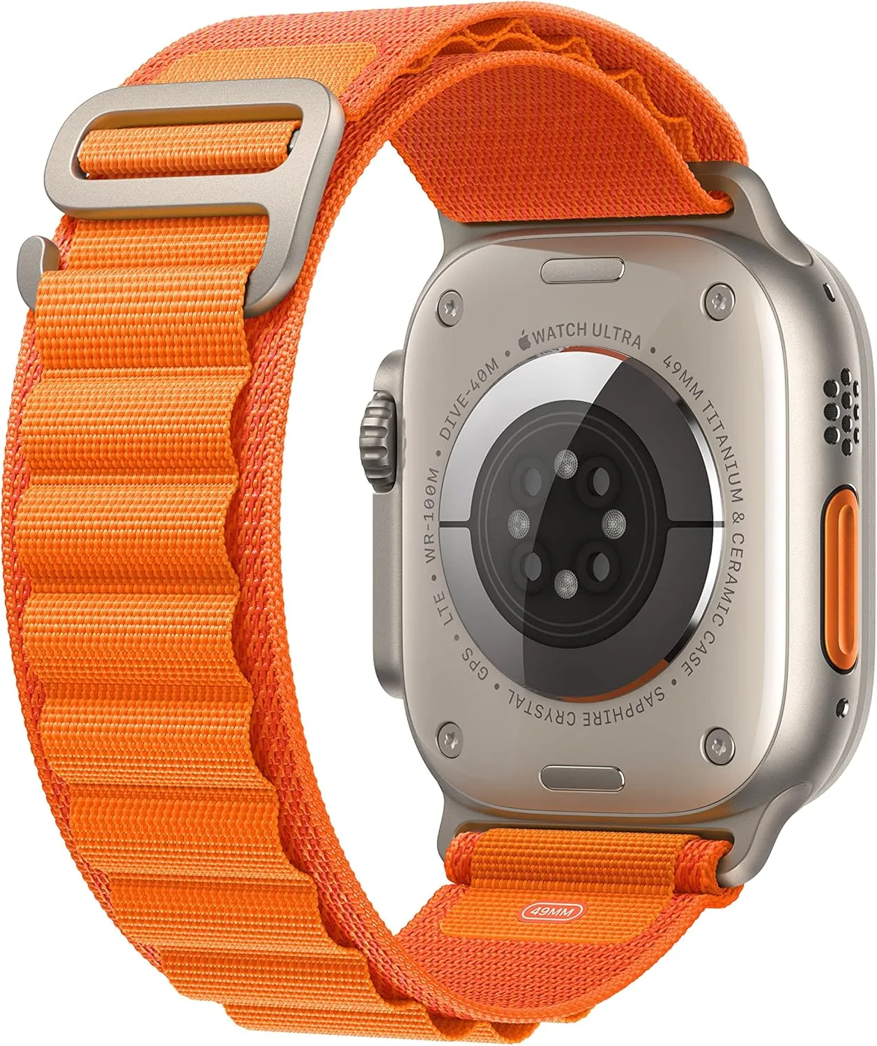 Alpine Loop, Medium (Renewed) disloyalty complaint melanin Apple Watch Ultra [GPS   Cellular 49mm] Titanium Case with Orange 