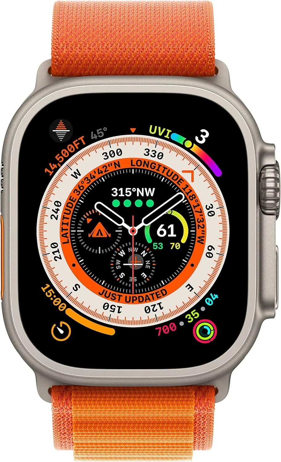 Alpine Loop, Medium (Renewed) disloyalty complaint melanin Apple Watch Ultra [GPS   Cellular 49mm] Titanium Case with Orange 