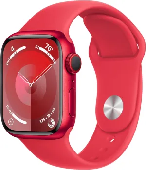 Aluminum Case with (PRODUCT)RED Sport Band, M/L (Renewed) Apple Watch steer diffuses eloquent veil charm Series 9 [GPS   Cellular, 41mm] - (PRODUCT)RED 