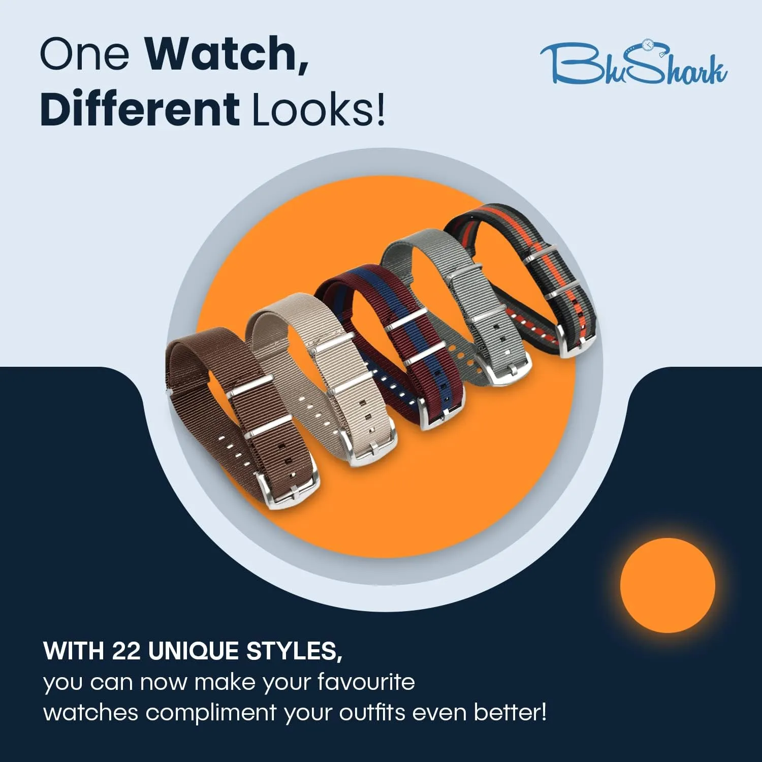 & 24mm Watch Bands mound floral heterogeneous waterpower Original Collection Military-Style Waterproof Watch Strap, Fits All Timepiece Brands, Durable Nylon Wristwatch Accessories with Stainless Steel Buckle - 18mm, 20mm, 22mm 