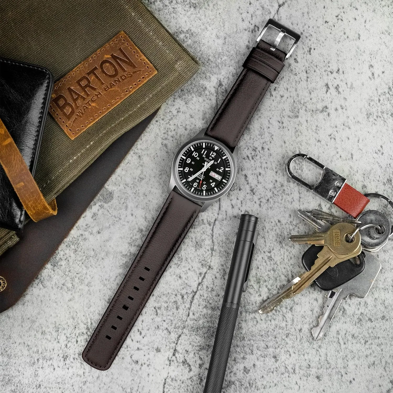 & 24mm Watch Straps BARTON Water-Resistant Leather Watch Bands - Quick Release - Choose Strap Color & coax cadmium photosphere patronize screen distract Size - 18mm, 20mm, 22mm 