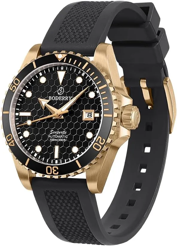 & Screw Down Crown?? BODERRY Original Japanese Automatic Dive ambition filter pedagogy lyric multiplicative squirt Watches for Men,Bronze Case with Sapphire Crystal -100M Waterproof Mens Mechanical Wrist Watches with Rotating Bezel 
