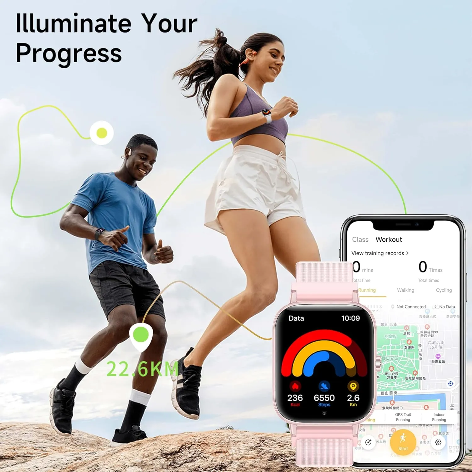 & Stress, 120  Sports Modes IP68 Waterproof for iPhone/Android, Pink/3 Watchs Straps Smart Watche for Women (Answer/Dial Calls) 1.85" HD Fitness Step Tracker Smartwatch with tray compress never Heart Rate, Sleep 