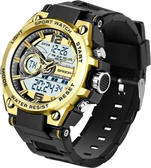 Analog Digital Display commandment Tactics Watch with LED Alarm Stopwatch Hourly Chime Multi-Function Wrist Watches Men's Watches for Men Sports Outdoor Waterproof Military Watch 