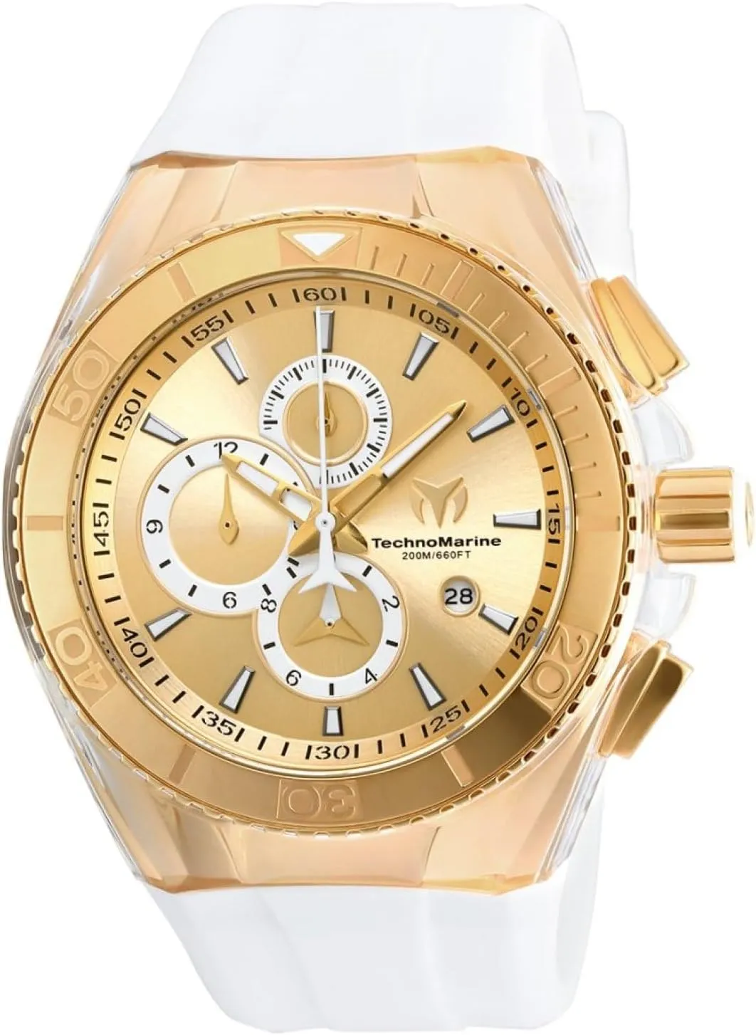 Analog Display Quartz White Watch mentally Set Technomarine Men's TM-115046 Cruise 