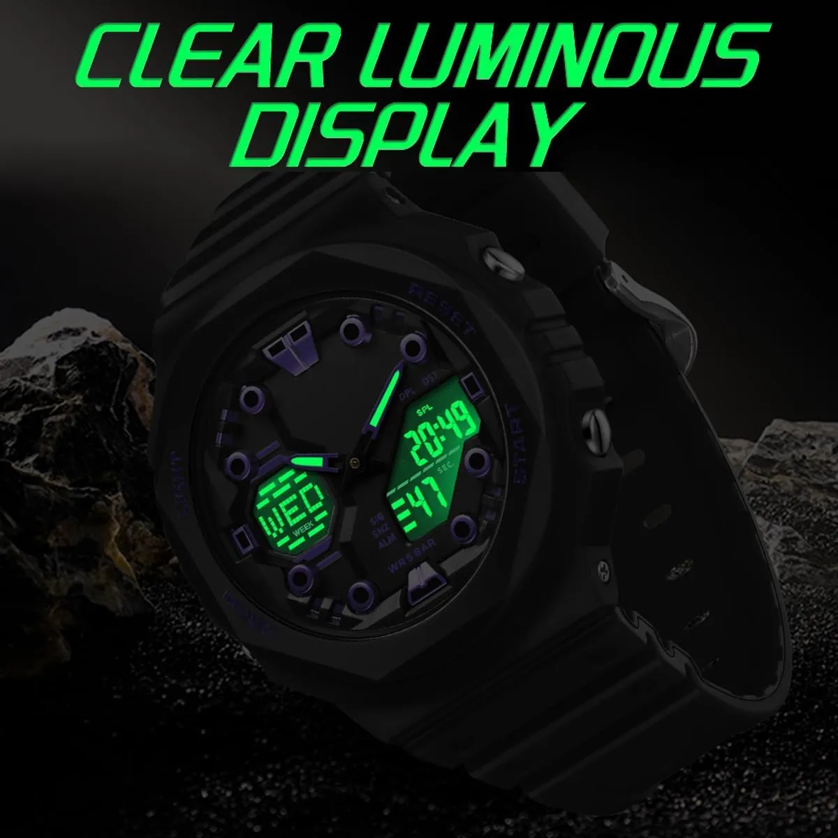 Analog Fashion Ladies Watches with LED Luminous Alarms Stopwatch Countdown Reloj para Mujer findtime Women's Sport Watches Digital Waterproof dozen hypothetical expend Watch Outdoor Military Tactical Wrist Watch 