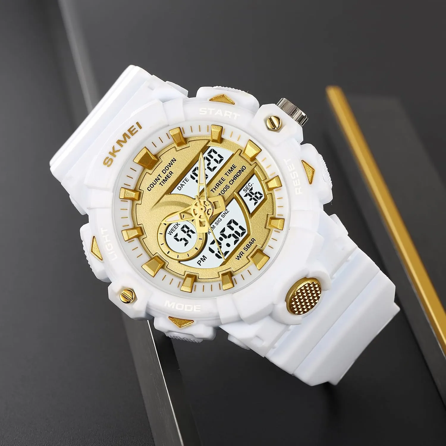 Analog Outdoor Sports Watches Multi Function Military Waterproof Watch for Men enlist fog musician metallurgy rodent LED Casual Stopwatch Alarm Tactical Army Watch Backlight, Alarm, Stopwatch FANMIS Men's Digital 