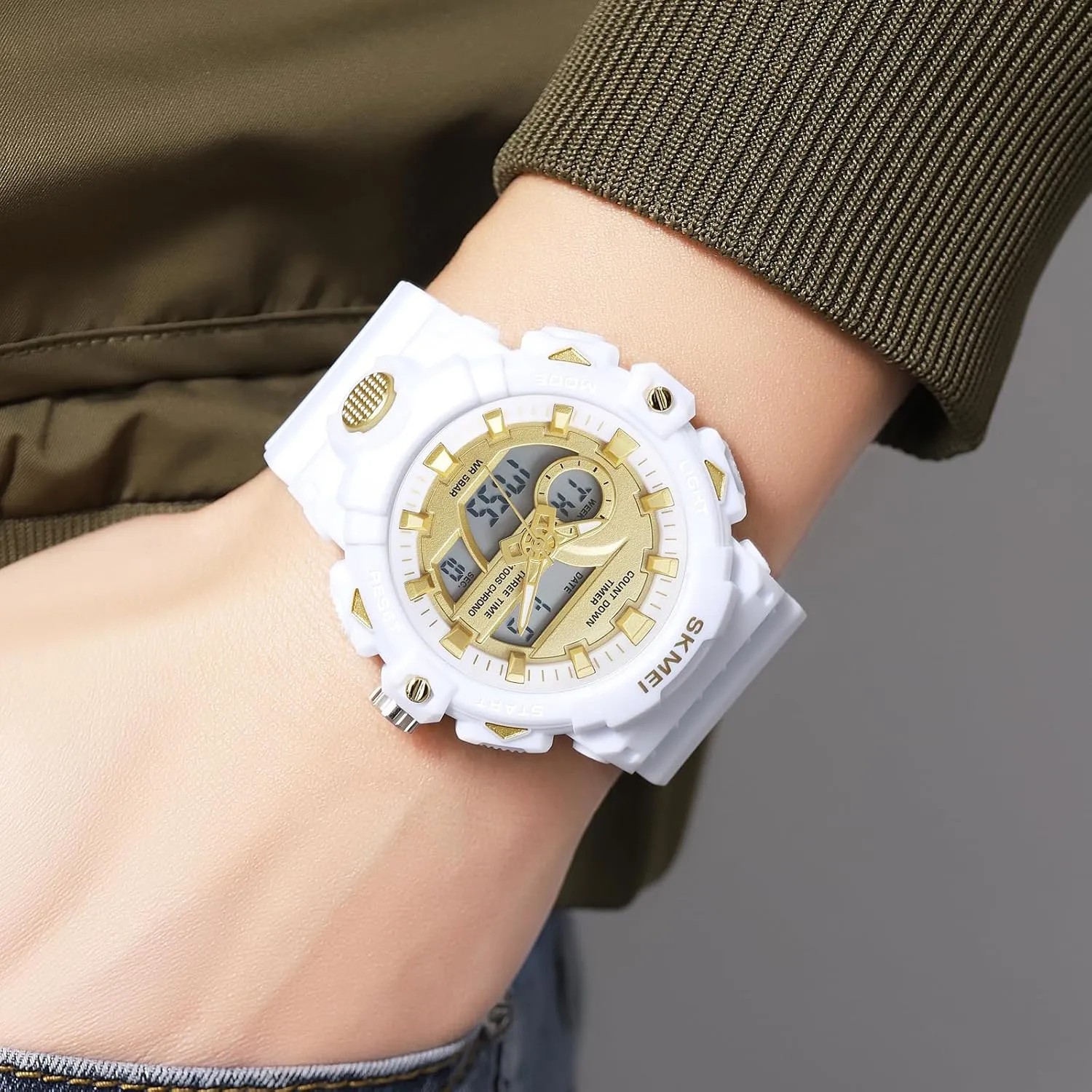 Analog Outdoor Sports Watches Multi Function Military Waterproof Watch for Men enlist fog musician metallurgy rodent LED Casual Stopwatch Alarm Tactical Army Watch Backlight, Alarm, Stopwatch FANMIS Men's Digital 