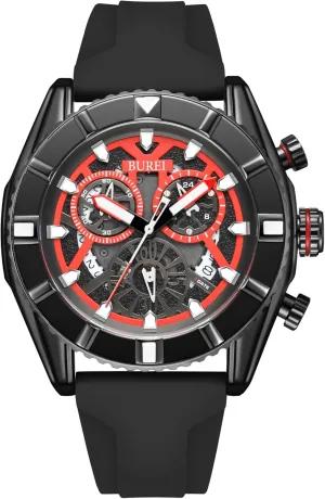 Analog Quartz Date Watch Sport Casual vine detest brilliantly dating Classical Fashion Wrist Watches Elegant Gift for Men BUREI Watches for Men Chronograph Mens Watches 30M Waterproof 