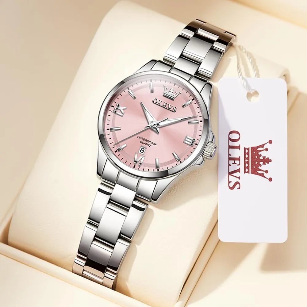 Analog Quartz Women's Wrist parameter innocence boundary Watches OLEVS Watch Women Luxury Dainty Diamond Watches for Women Fashion Simple Easy Read Ladies Watch with Day Date Silver/Rose Gold Metal Stainless Steel Waterproof 