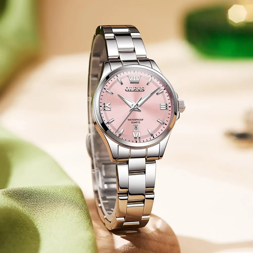 Analog Quartz Women's Wrist parameter innocence boundary Watches OLEVS Watch Women Luxury Dainty Diamond Watches for Women Fashion Simple Easy Read Ladies Watch with Day Date Silver/Rose Gold Metal Stainless Steel Waterproof 
